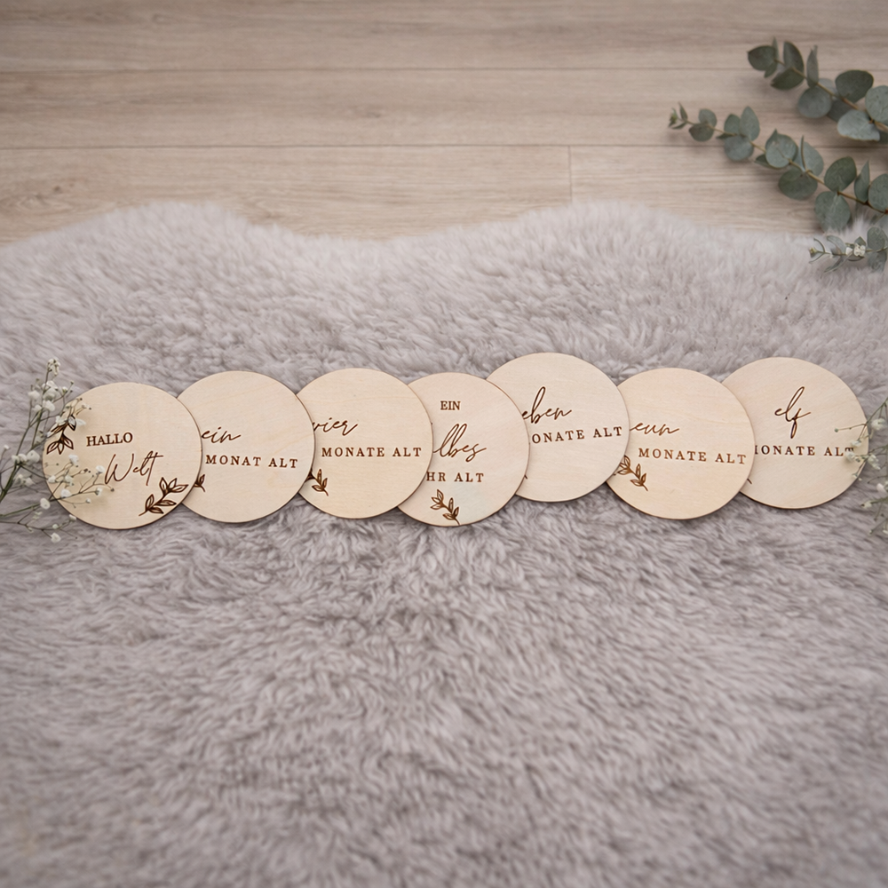 Babymeilensteinkarten 12 Monate Deutsch