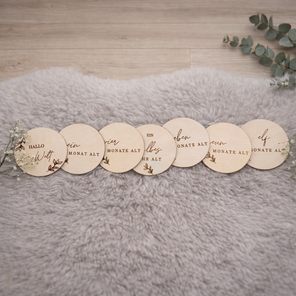 Babymeilensteinkarten 12 Monate Deutsch